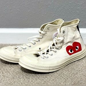Size 8.5 Mens Comme des Garçons PLAY by Converse Chuck Taylor High Top Sneakers